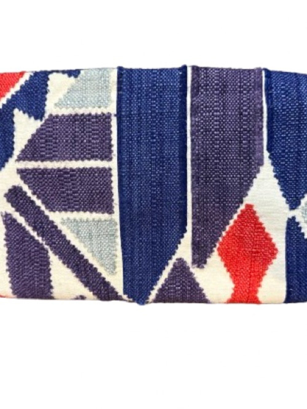 Rare Henri Bendel Woven Geometric Navy Clutch Bag Vintage - Picture 6 of 12